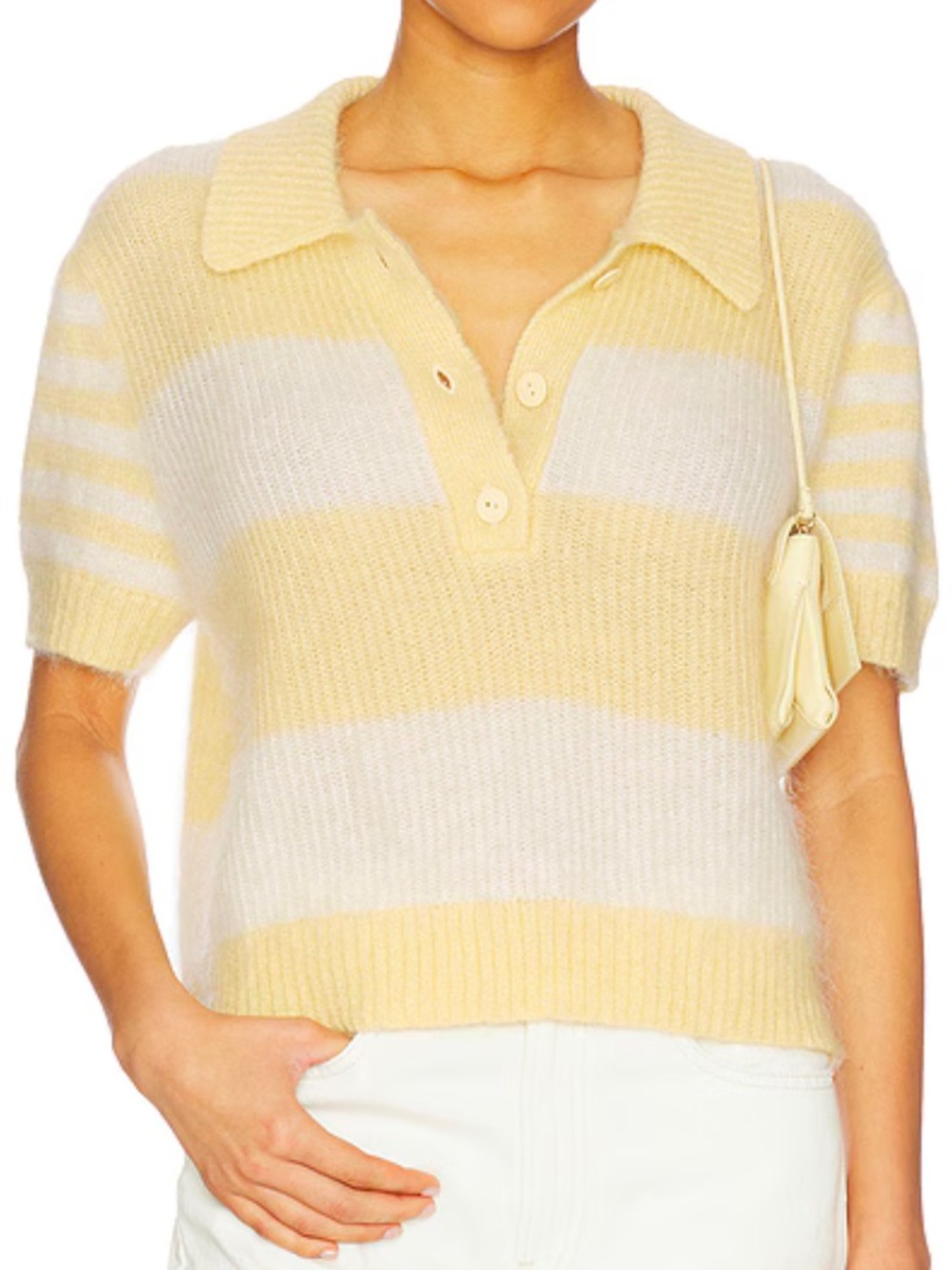 NWT AllSaints Clem Mohair Wool Polo Knit Sweater Medium